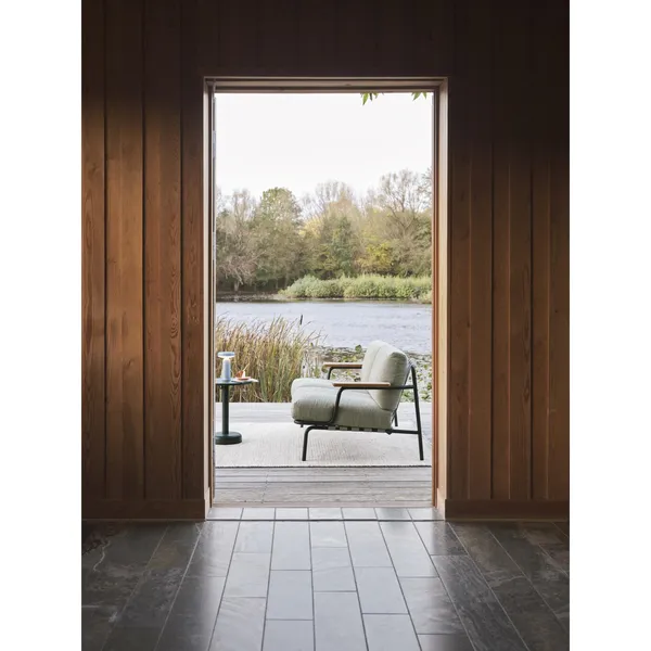 Settle Outdoor 2-Seater Sofa Ribbed Weave 2/ Dark Green