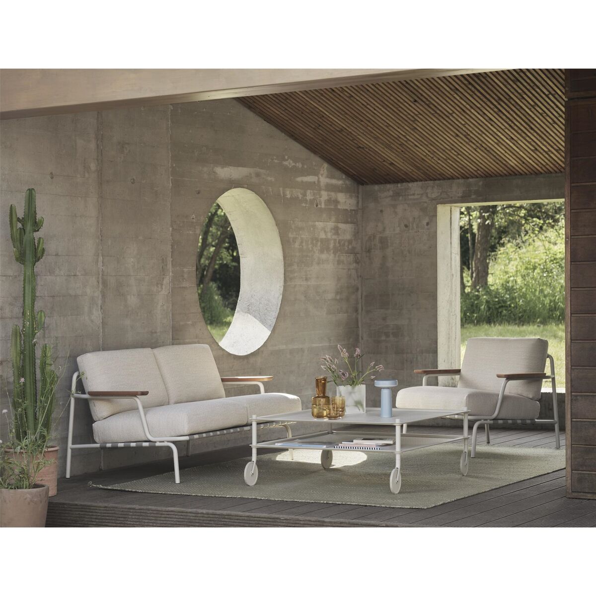 Settle Outdoor 2-Sitzer Sofa Rippengewebe 5/Taupe