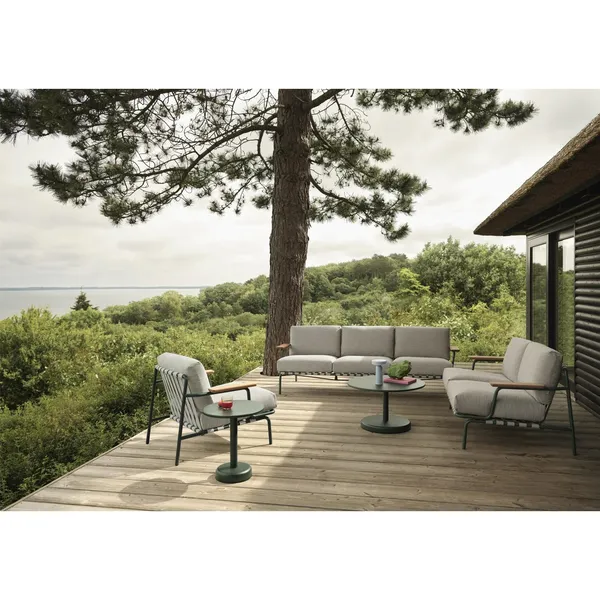 Settle Outdoor 3-Seater Sofa Ribbed Weave 2/ Dark Green