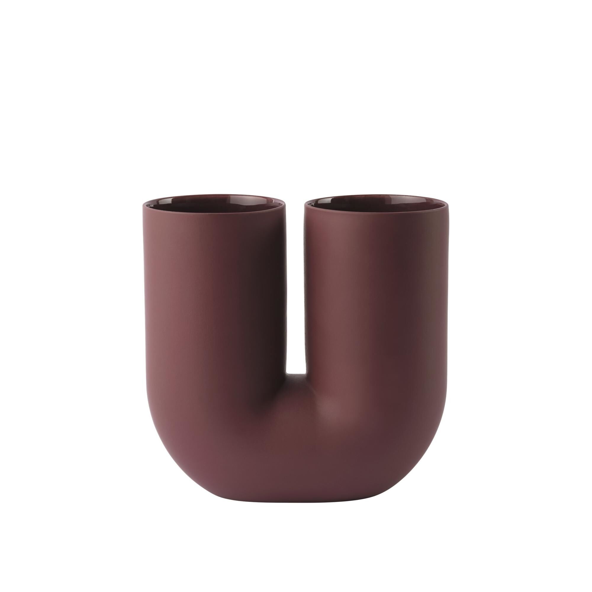 Kink Vase H26 Rouge Foncé