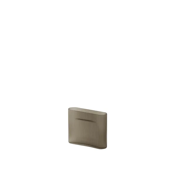 Ridge Vase H16.5 Taupe/ Frosted Glass