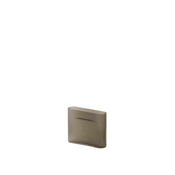 Ridge Vase H16,5 Taupe/ Frostet Glass