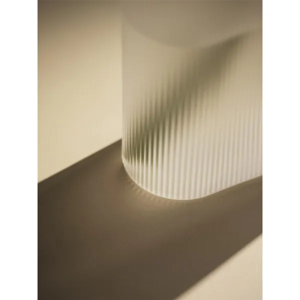 Ridge Vase H16.5 White/ Frosted Glass