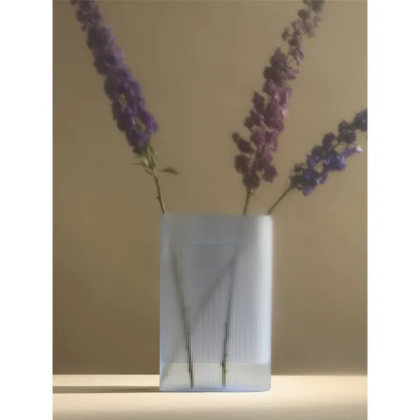 Ridge Vase H35 Lyseblå/Frostet Glas