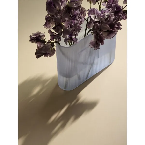 Ridge Vase H35 Lyseblå/Frostet Glas