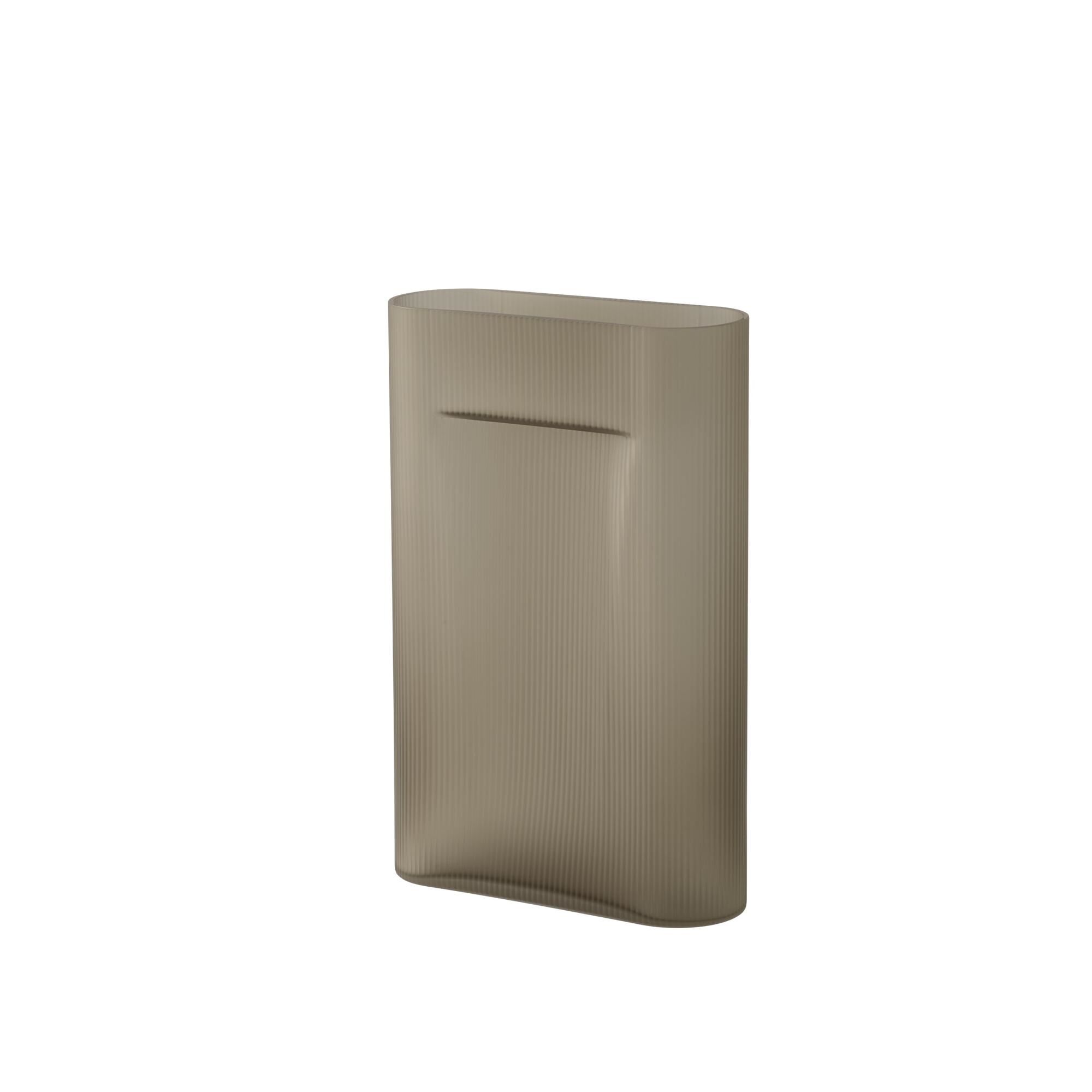 Ridge Vase H48,5 Taupe/ Frostet Glass