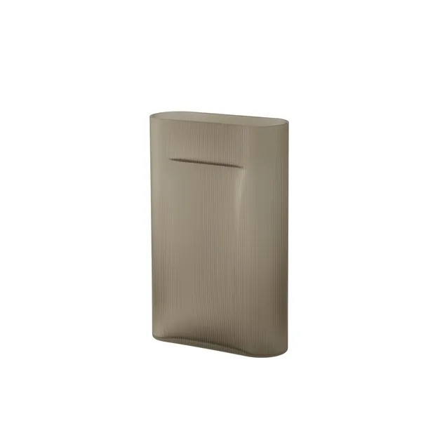 Ridge Vase H48.5 Taupe/ Frosted Glass