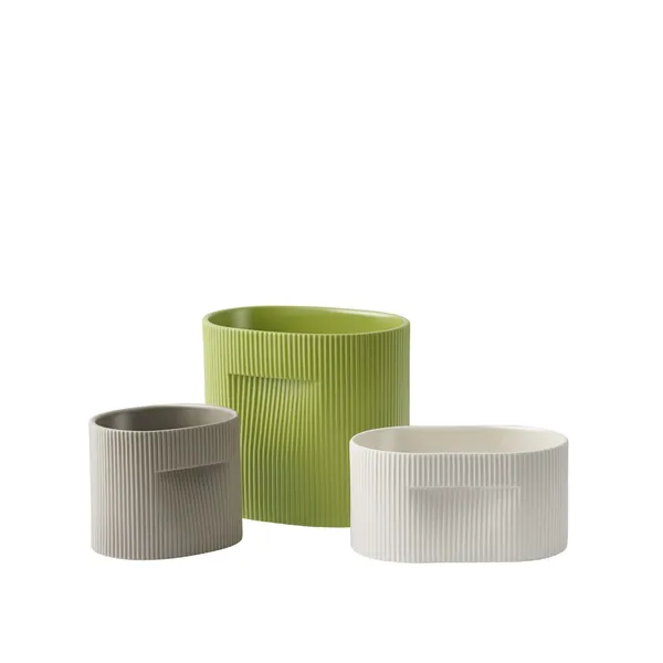 Ridge Planter H24 Beige