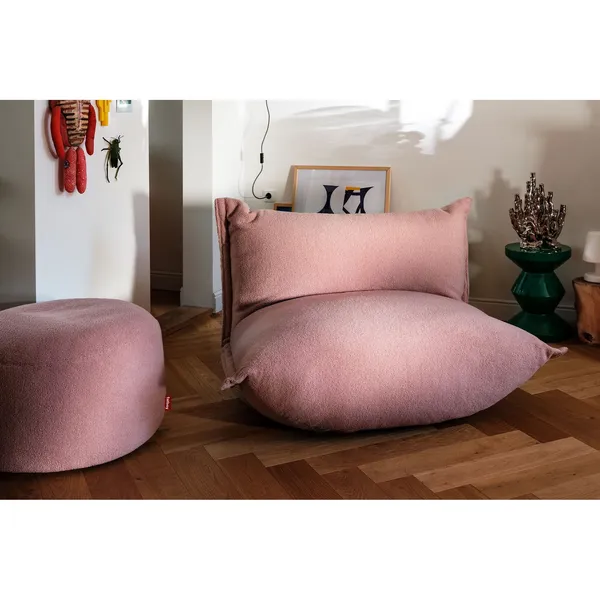 Point Pouf Large Sherpa Pinky Promise