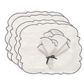 Gia Placemats & Napkins Set of 4 White/Blue