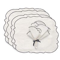 Gia Placemats & Napkins Set of 4 White/Blue