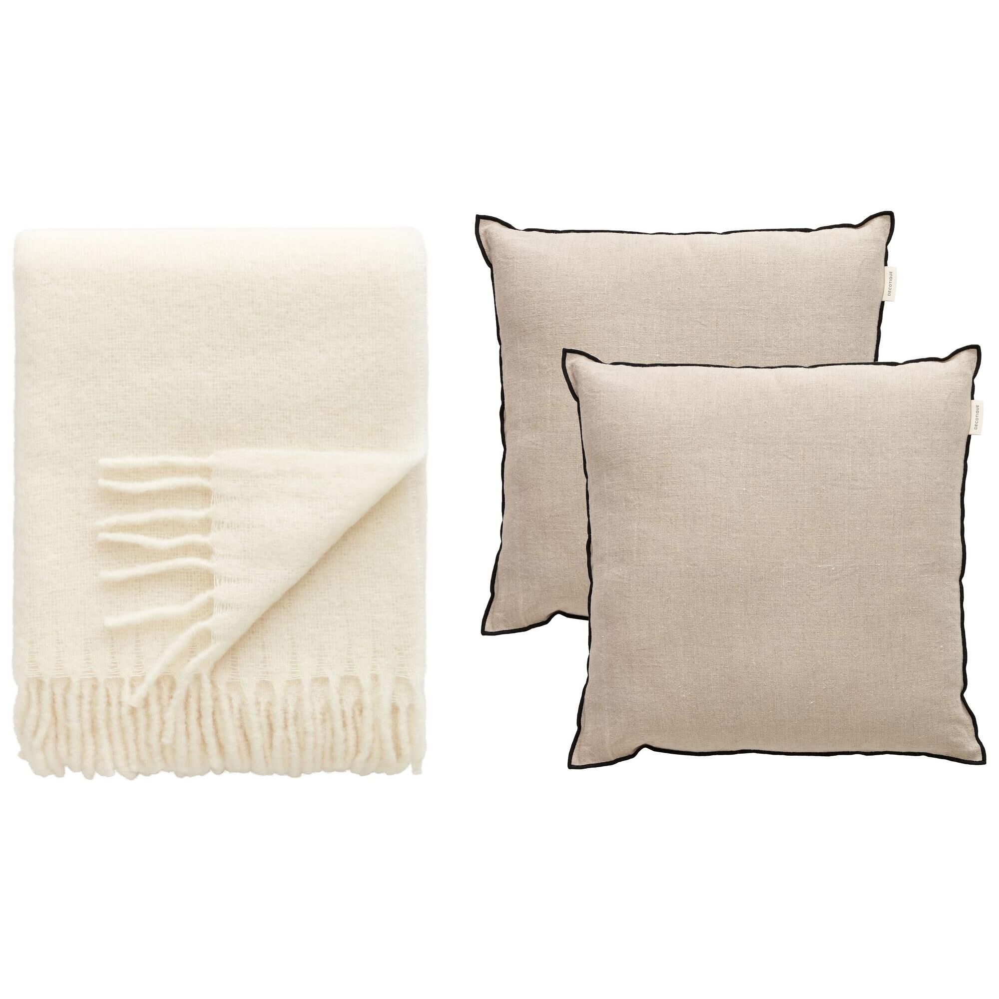 Cozy Pute & Pledd Sett Beige