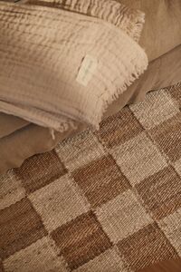 Chess Teppich 200x300 Off-White/Naturjute