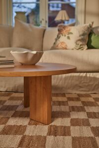 Chess Teppich 200x300 Off-White/Naturjute
