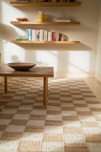 Chess Teppich 200x300 Off-White/Naturjute