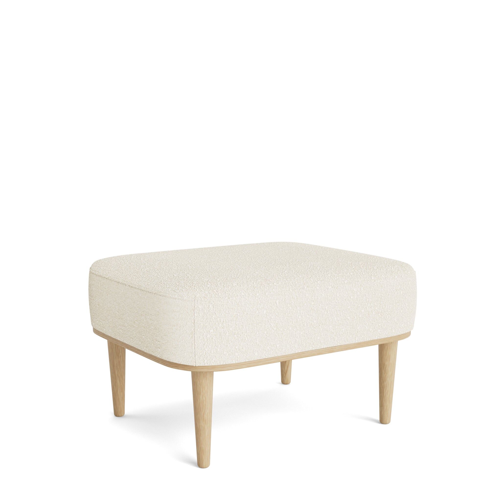 Serena Puff Natur Eik/White Bouclé