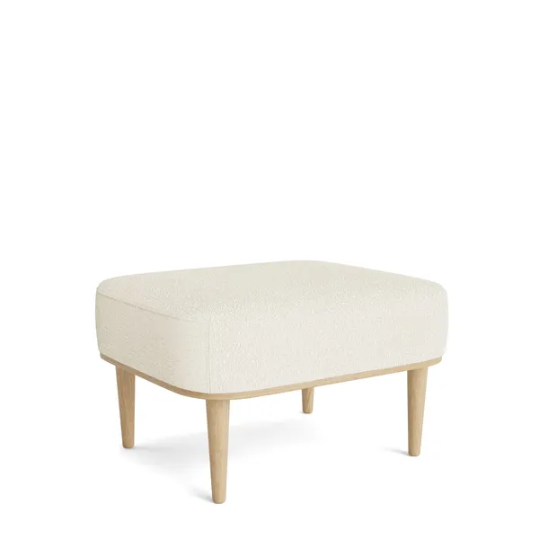 Serena Pouf Natural Oak/White Bouclé