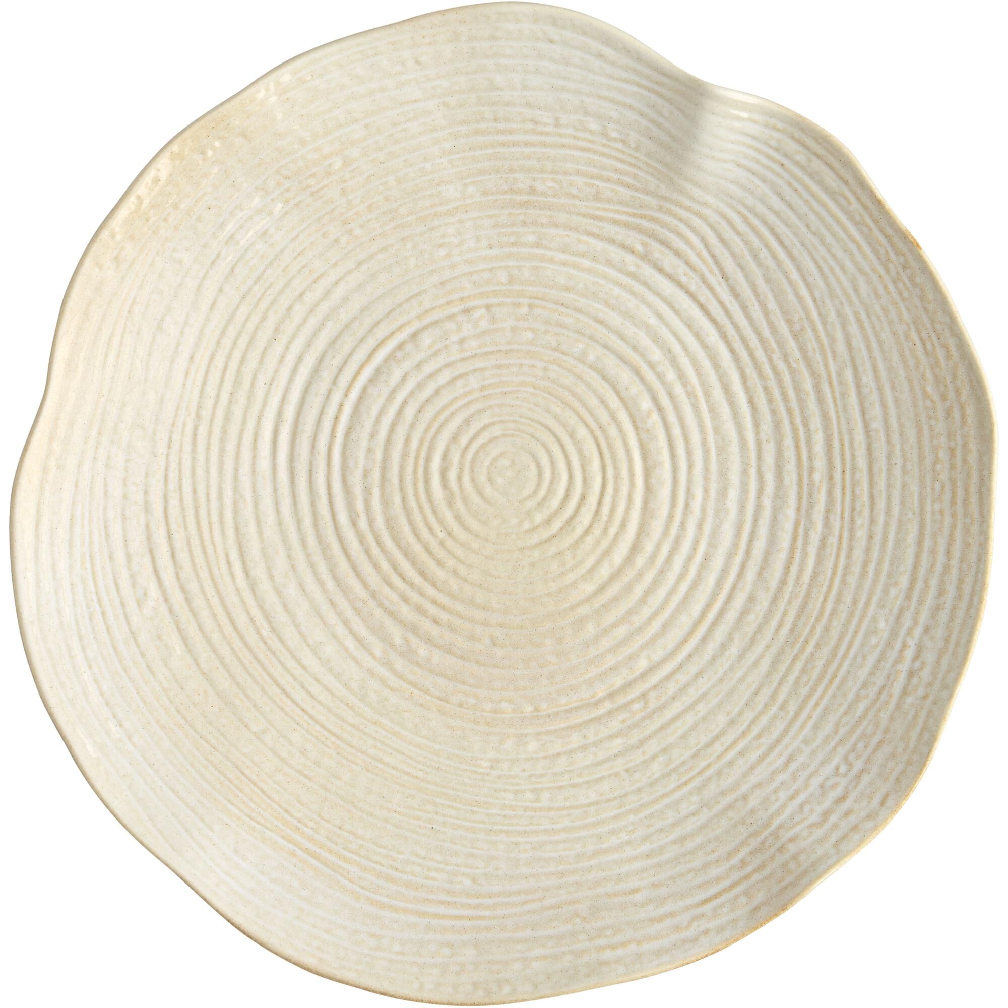 Wood Plat 39 Gris/Crème