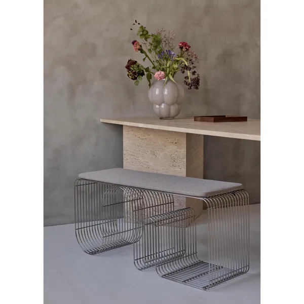 CURVA Bench L100 Silver