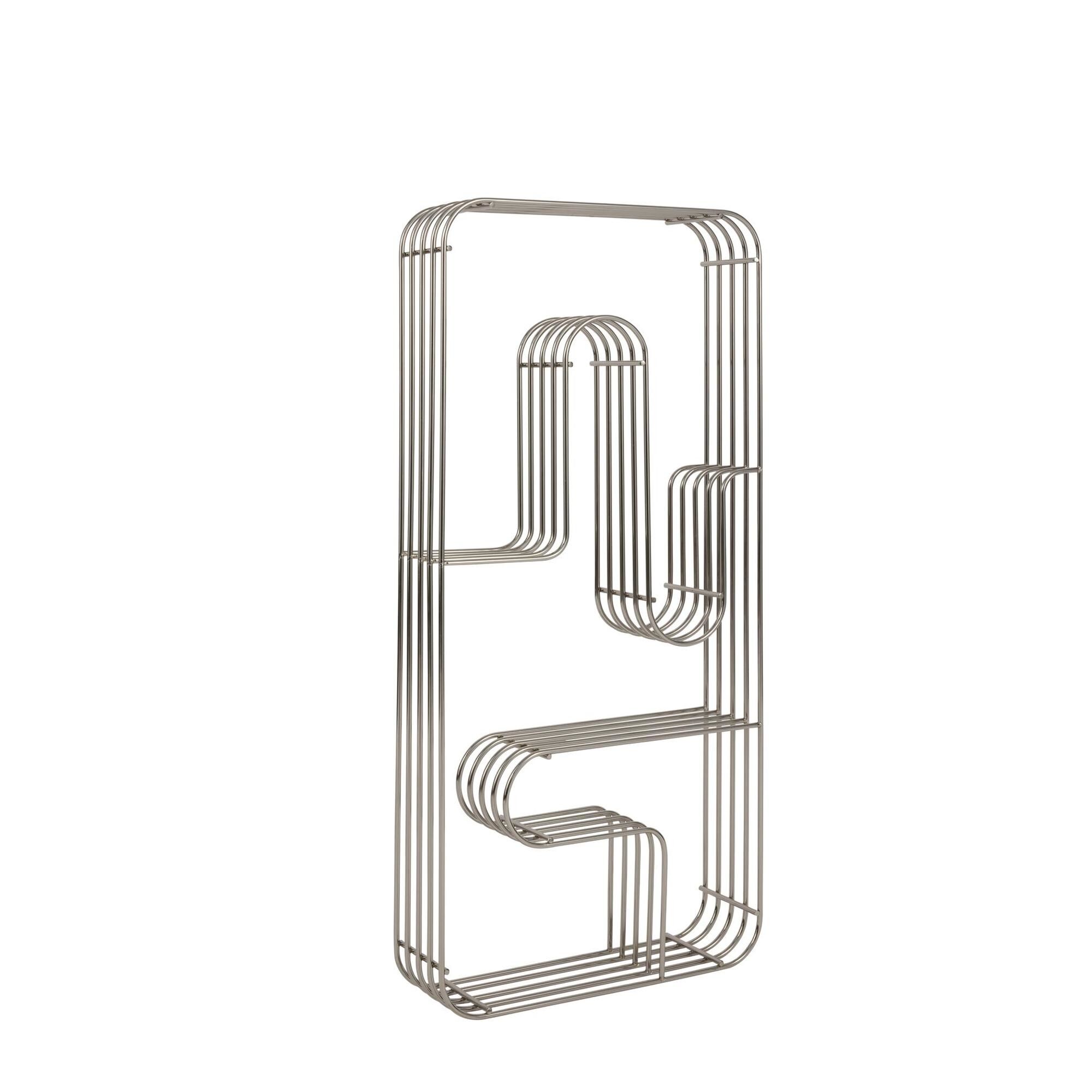 CURVA Présentoir à Étagères Rectangulaire Argent
