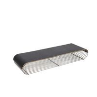 CURVA Træ Panel Til Hylde Lang Sort