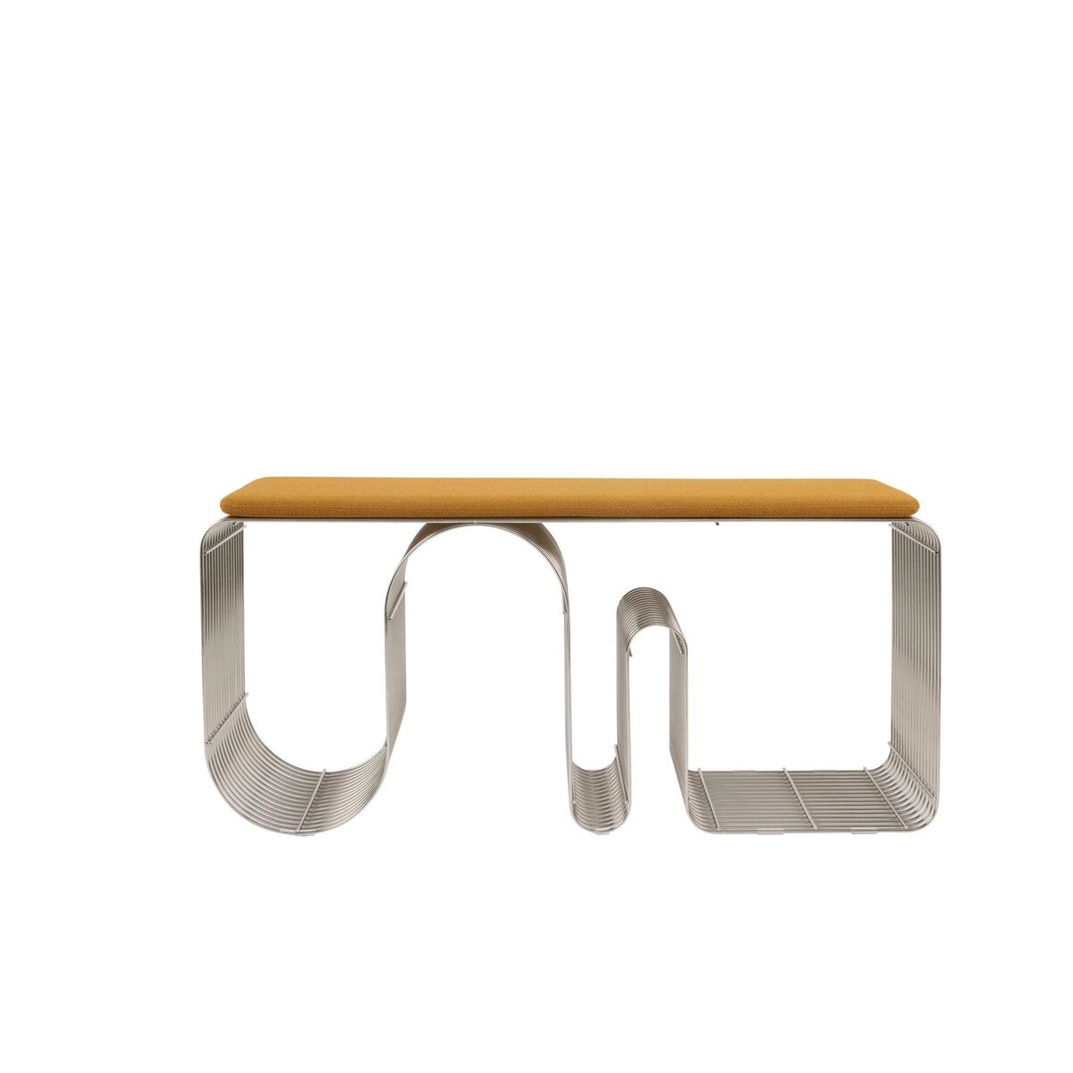 CURVA Seat Cushion For Bench Amber Bouclé