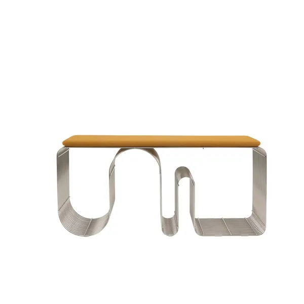 CURVA Seat Cushion For Bench Amber Bouclé