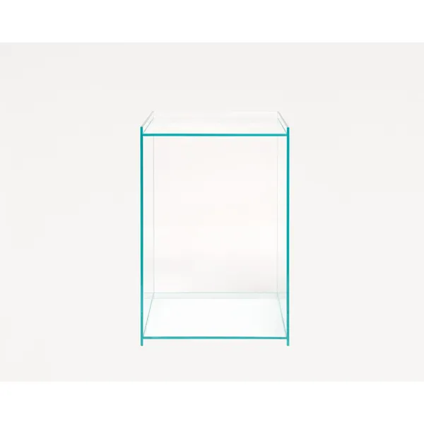Rivet Box Side Table Glass