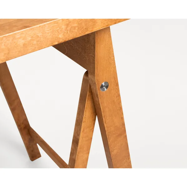 Folding Flat Trestle Dining Table Warm Brown