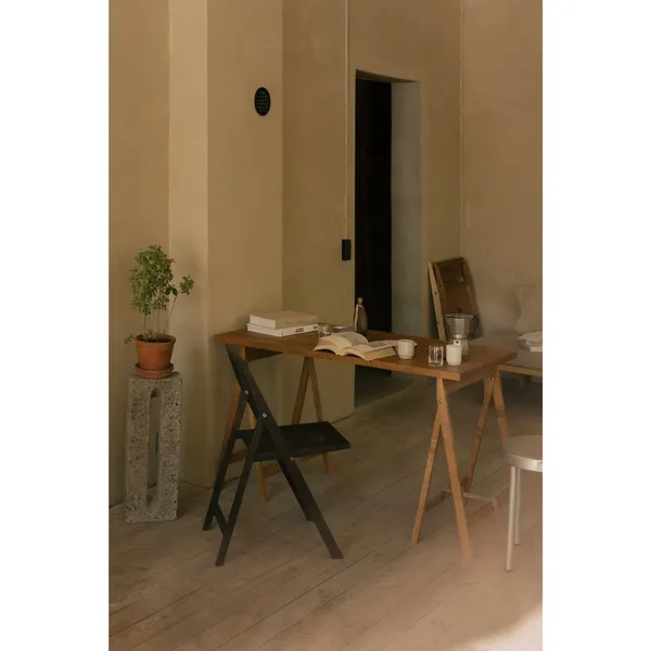 Folding Flat Trestle Dining Table Warm Brown