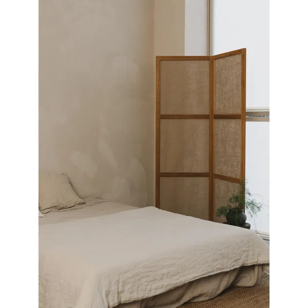 Frame Drie Panelen Kamerverdeler Natuurlijk Eiken/Linnen