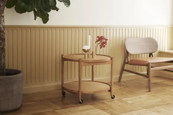 Bølling Tabletttisch Ø60 Eiche mit Furnierplatten