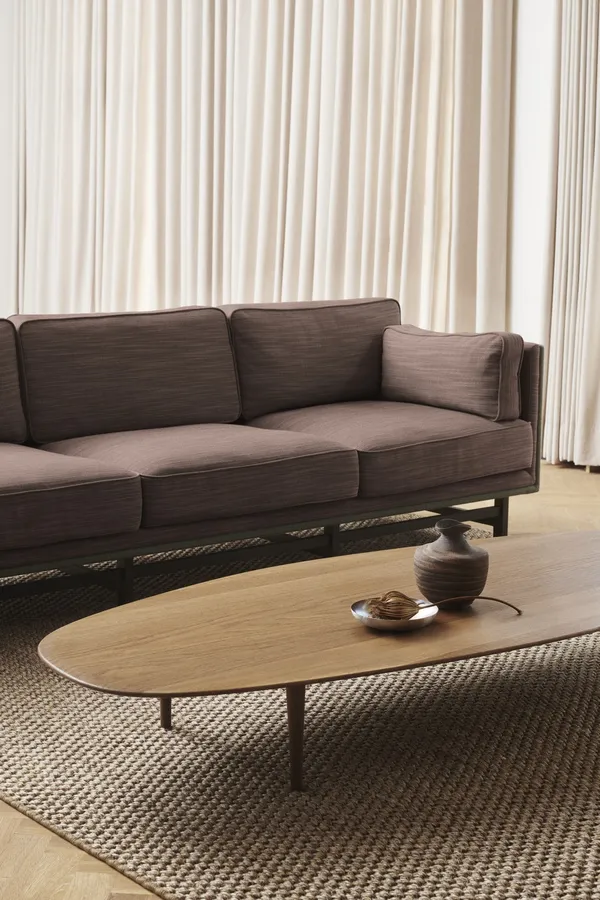 Jari Sofabord Ellipse 180x80 cm Røget Egetræ