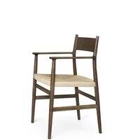 Heritage Dining Chair With Armrests and Solid Back Smoked Oak
