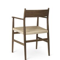 Heritage Dining Chair With Armrests and Solid Back Smoked Oak