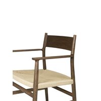 Heritage Dining Chair With Armrests and Solid Back Smoked Oak