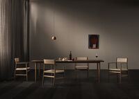 Heritage Dining Chair With Armrests and Solid Back Smoked Oak
