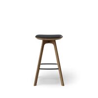 Pauline Bar Stool H65 Smoked Oak/ Black Leather