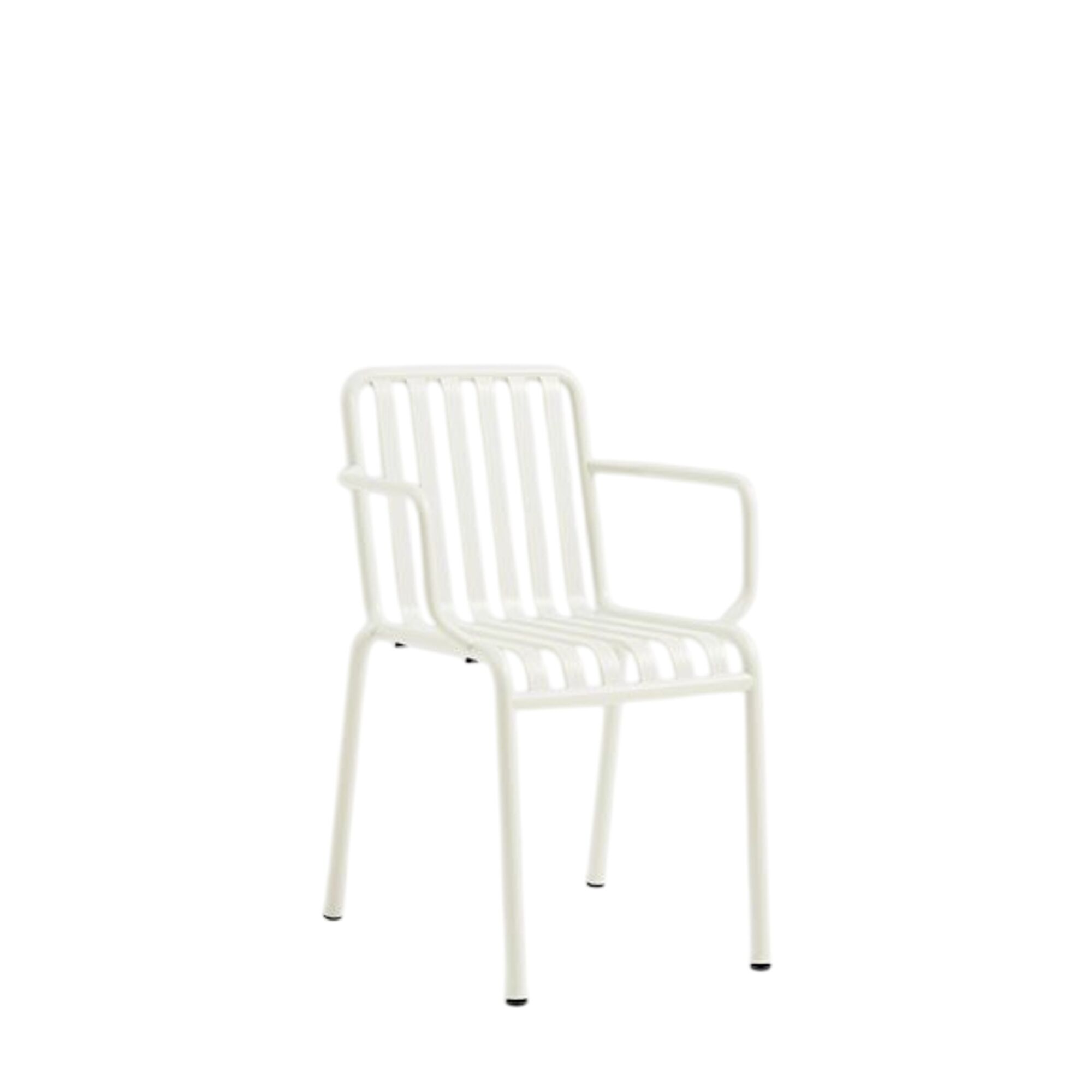 Chaise Palissade avec Accoudoirs, Blanc Crème