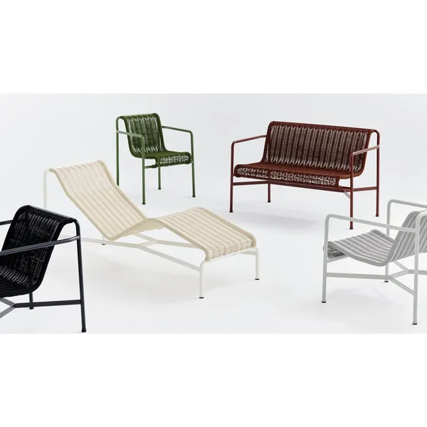 Palissade Cord Chaise Logue Cream White