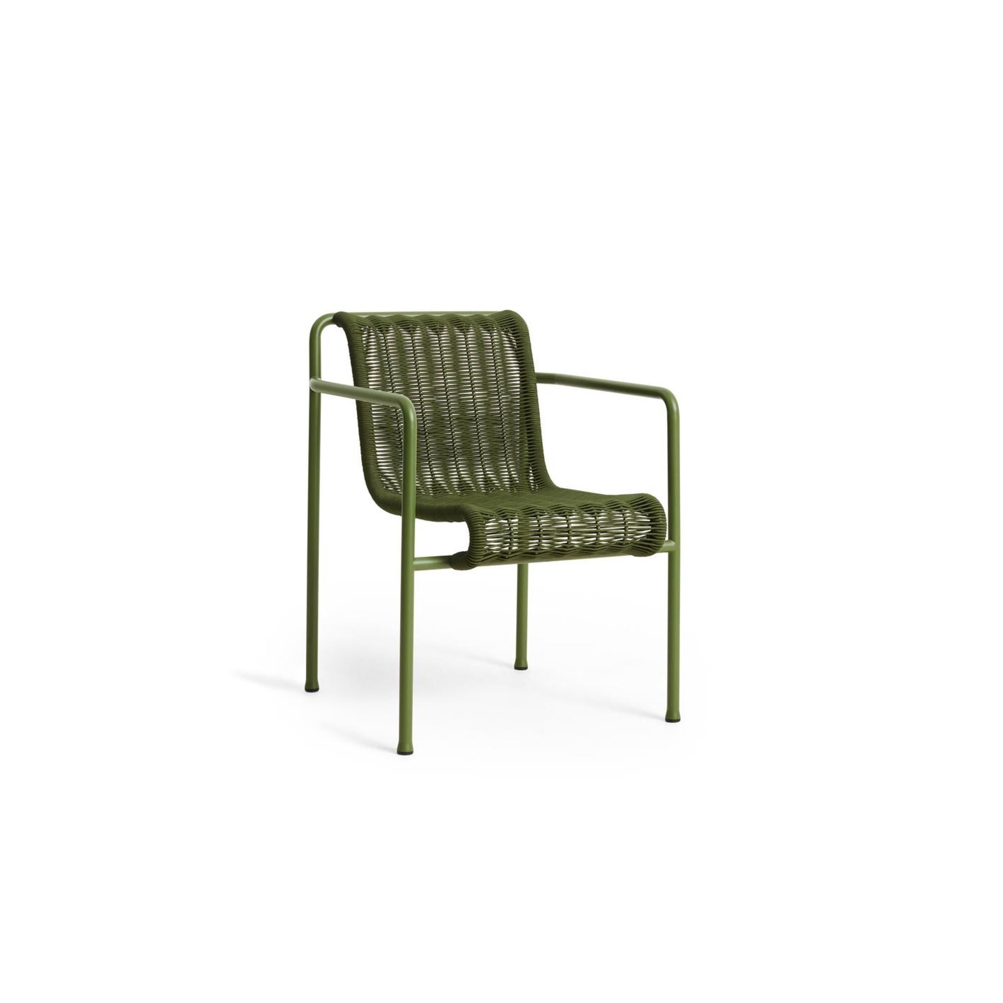 Chaise de Salle à Manger Palissade Cord avec Accoudoirs, Couleur Olive
