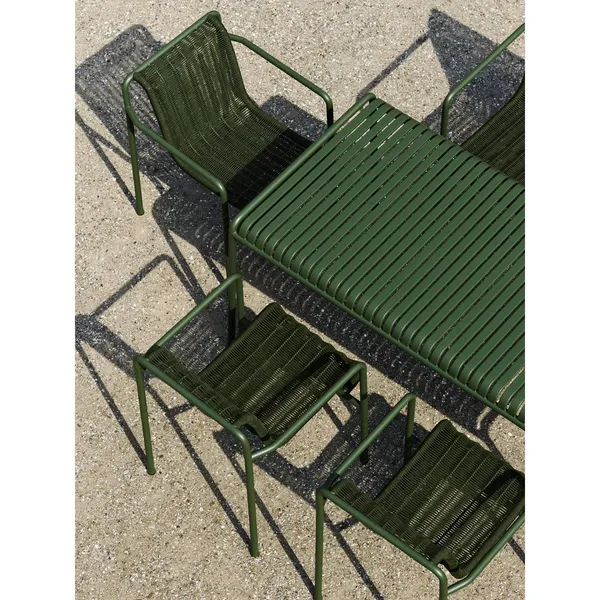 Palissade Cord Dining Bench With Armrests Olive