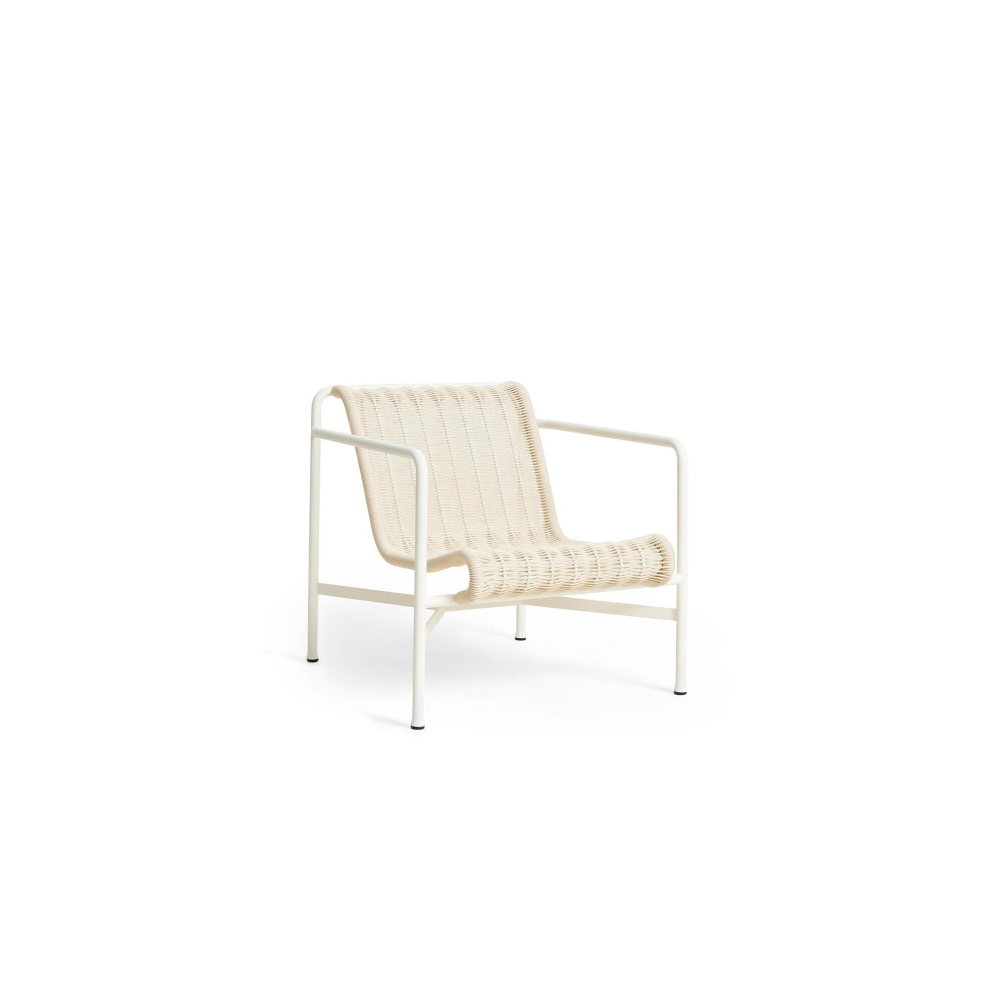 Fauteuil Bas Palissade Cord Blanc Crème