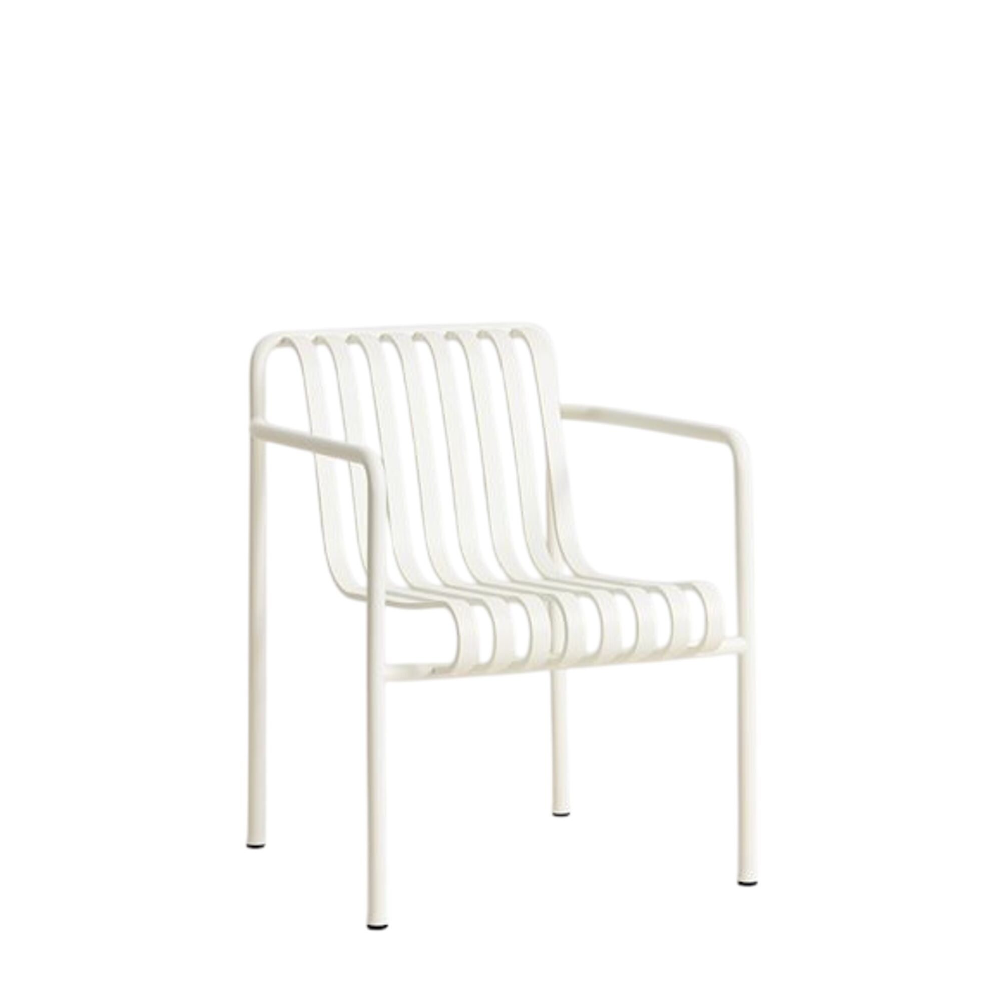 Chaise de Salle à Manger Palissade avec Accoudoirs, Blanc Crème