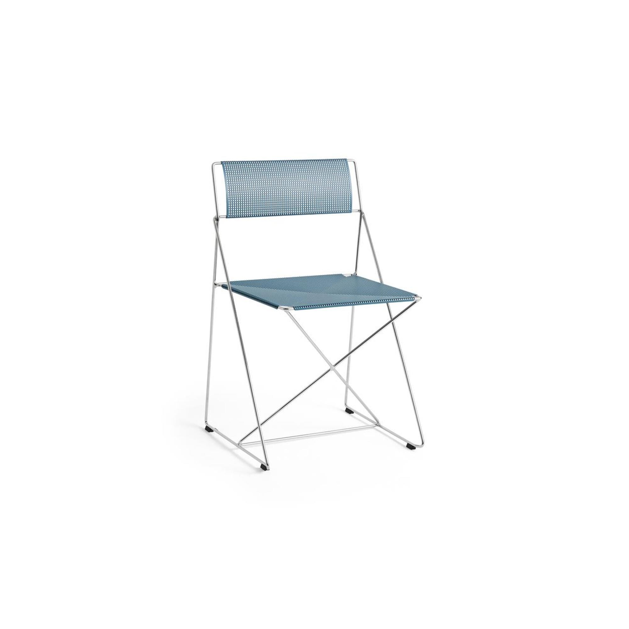 Chaise X-Line Chrome/ Poudre Bleue