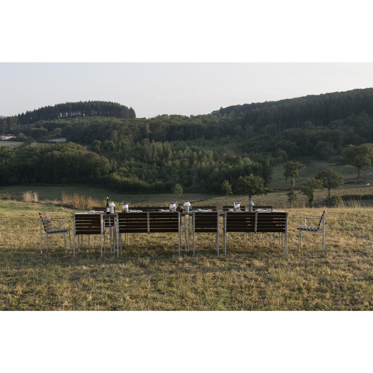 Traverse Spisebenk med Armlener Ask