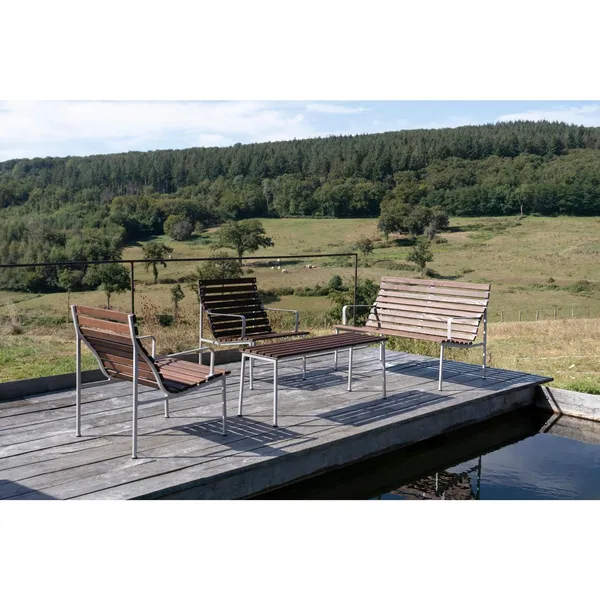 Traverse Lounge Bench With Armrests Ash