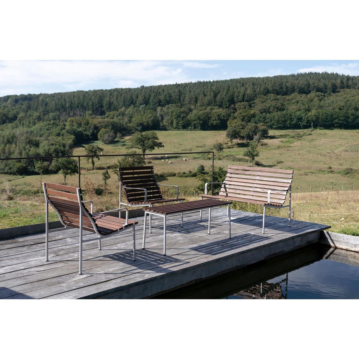 Banc de Salon Traverse avec Accoudoirs en Frêne