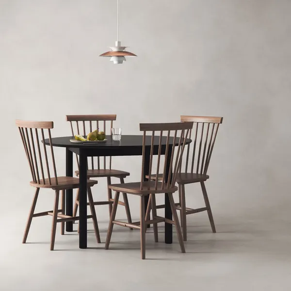 Wood Dining Table Ø110 cm Dark Oak
