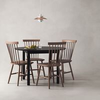 Wood Dining Table Ø110 cm Dark Oak